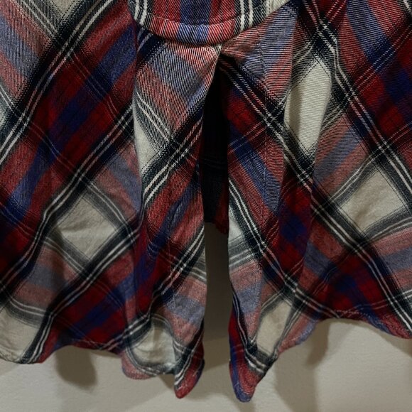 Sam Edelman Flannel Shirt Pockets Split Back Fall Size XS - Picture 4 of 8